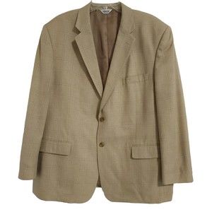 Joseph & Feiss International Silk & Wool Plaid Blazer Size 48R